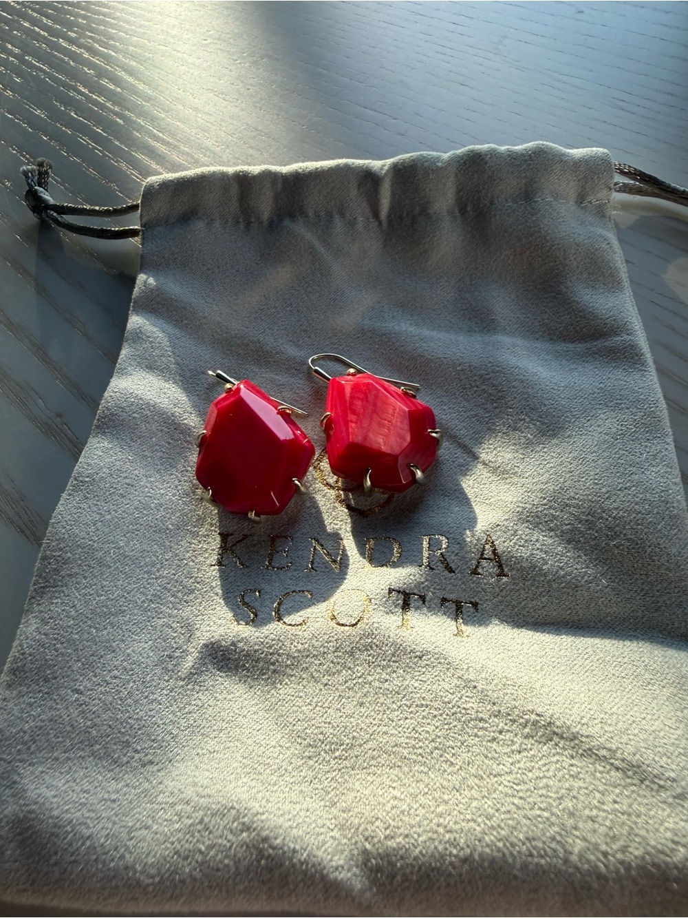 Kendra Scott Bright Pink Faceted Drop Earrings